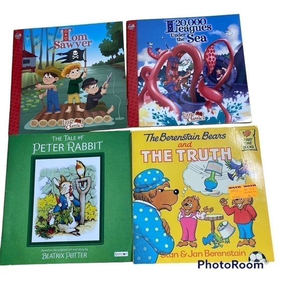 Children’s Book Bundle Berenstain Bears Peter Rabbit Tom Sawyer 20,000 Leagues - Picture 1 of 2